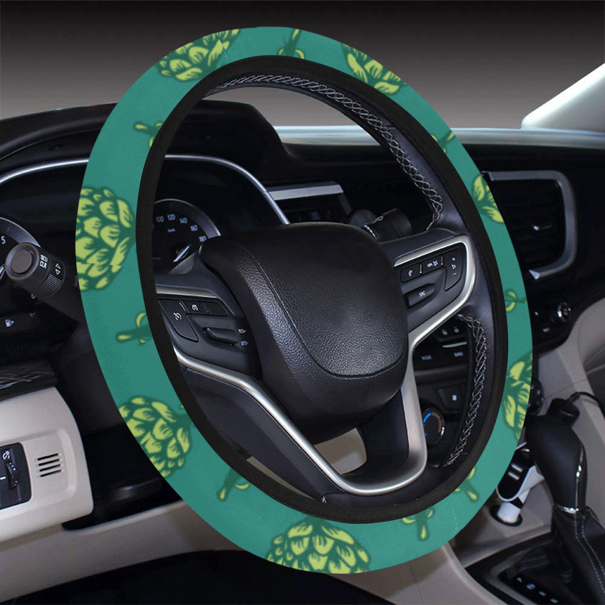Artichoke Pattern Print Design 04 Steering Wheel Cover with Elastic Edge