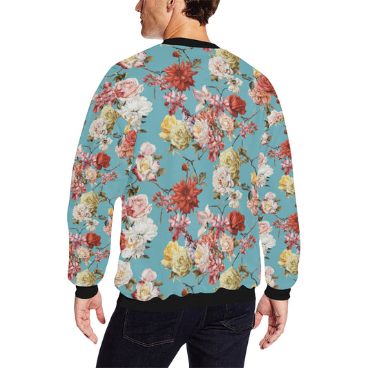 Summer Floral Pattern Print Design SF05 Men Long Sleeve Sweatshirt