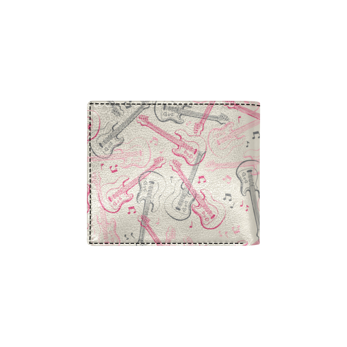 Bass Guitar Pattern Print Design 02 Men's ID Card Wallet