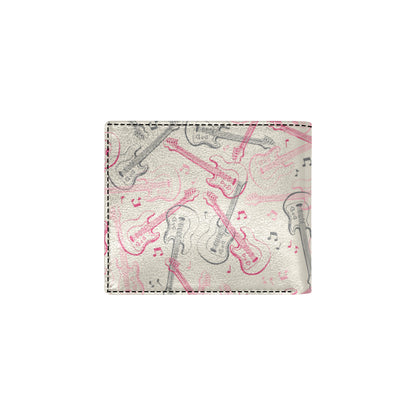 Bass Guitar Pattern Print Design 02 Men's ID Card Wallet