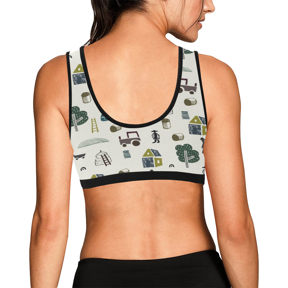 Agricultural Farm Print Design 01 Sports Bra