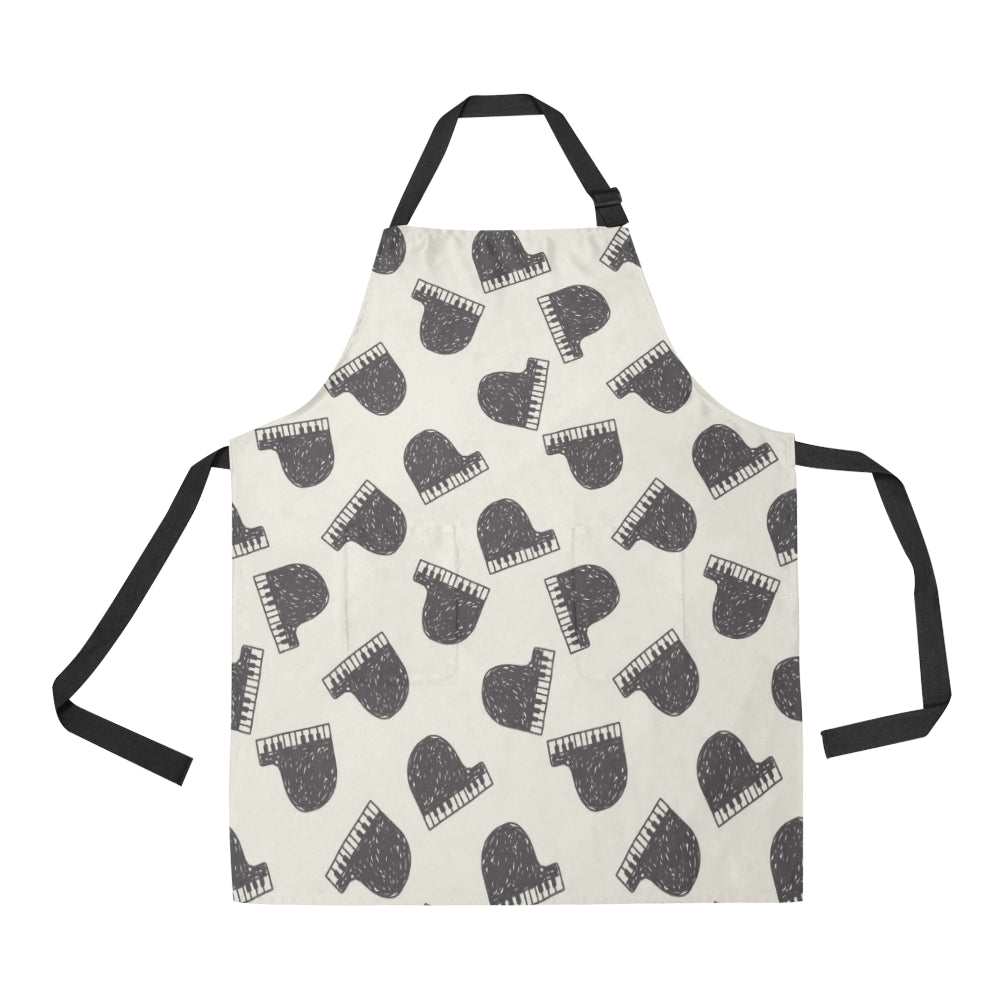 Piano Pattern Print Design 04 Apron with Pocket