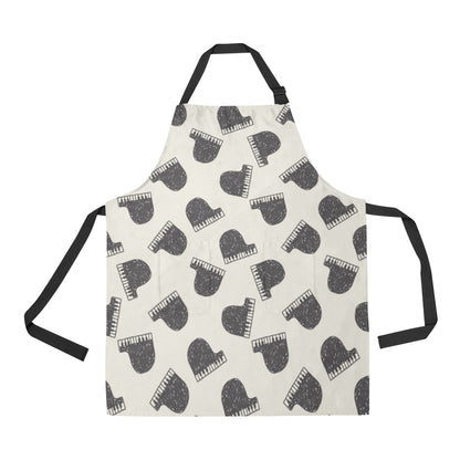 Piano Pattern Print Design 04 Apron with Pocket