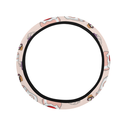 Cake Pattern Print Design 01 Steering Wheel Cover with Elastic Edge