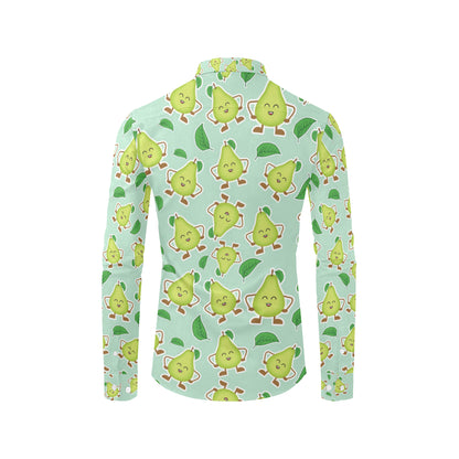 Avocado Pattern Print Design AC011 Men's Long Sleeve Shirt
