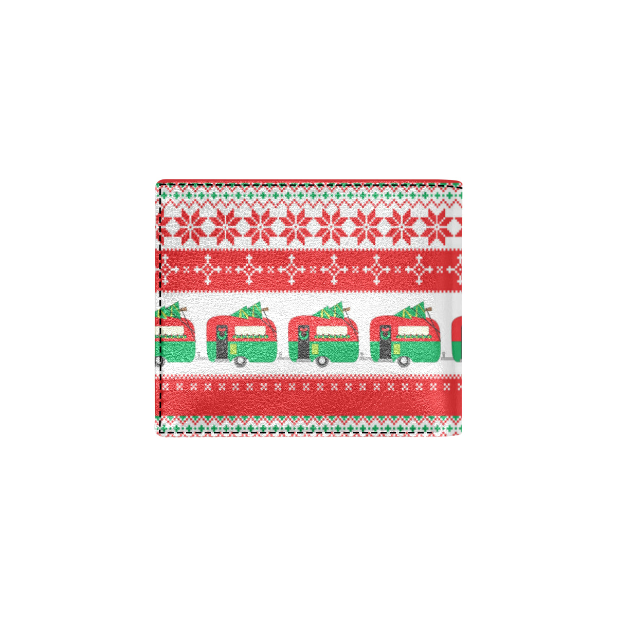 Camper Camping Ugly Christmas Design Print Men's ID Card Wallet