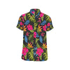 Bird Of Paradise Pattern Print Design BOP014 Men's Short Sleeve Button Up Shirt