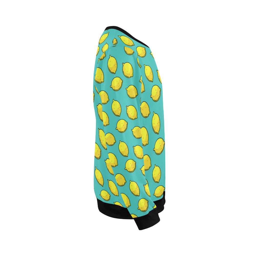 Lemon Pattern Print Design LM04 Men Long Sleeve Sweatshirt