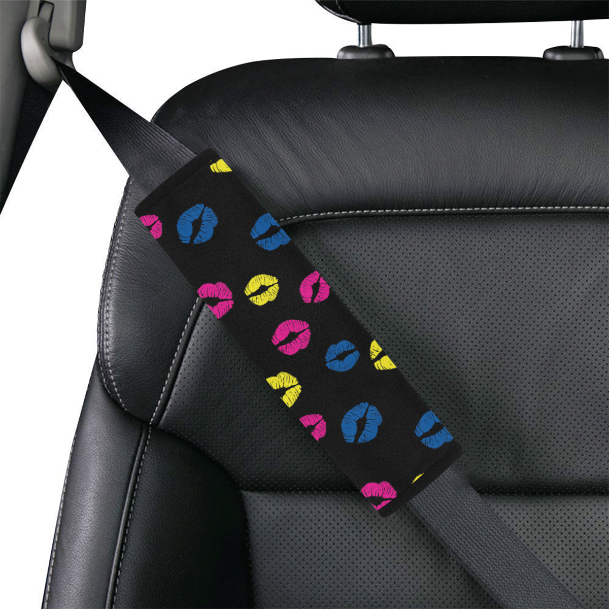 Lip Neon Color Pattern Print Design 01 Car Seat Belt Cover
