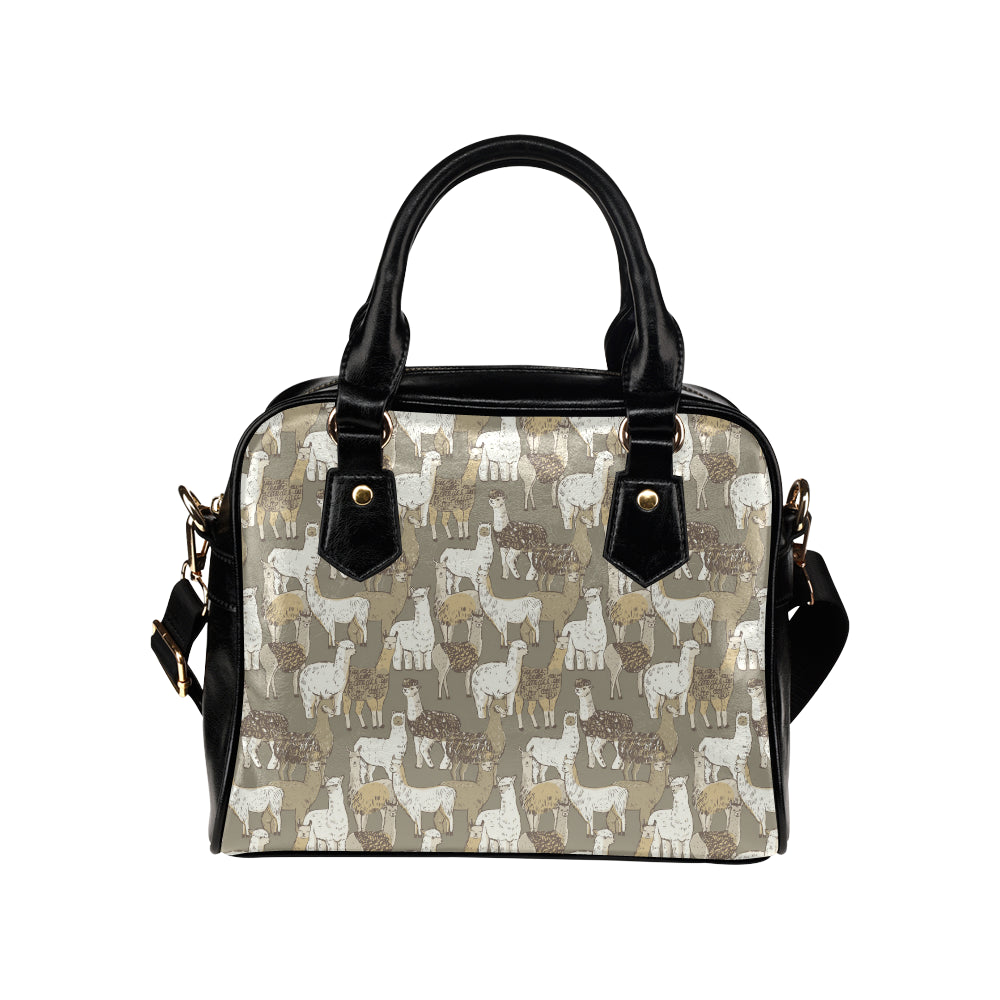 Alpaca Pattern Print Design 01 Shoulder Handbag