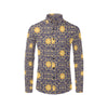 Celestial Gold Sun Face Men's Long Sleeve Shirt