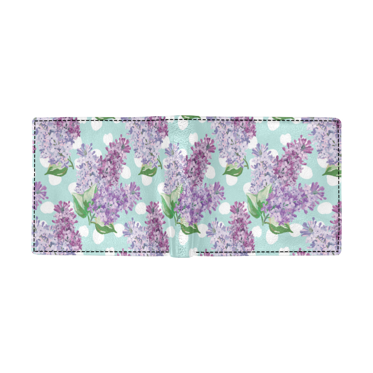 Lilac Pattern Print Design 02 Men's ID Card Wallet