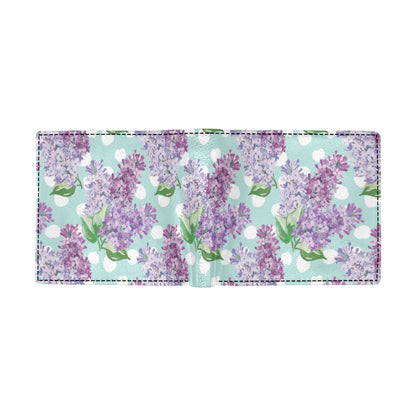 Lilac Pattern Print Design 02 Men's ID Card Wallet