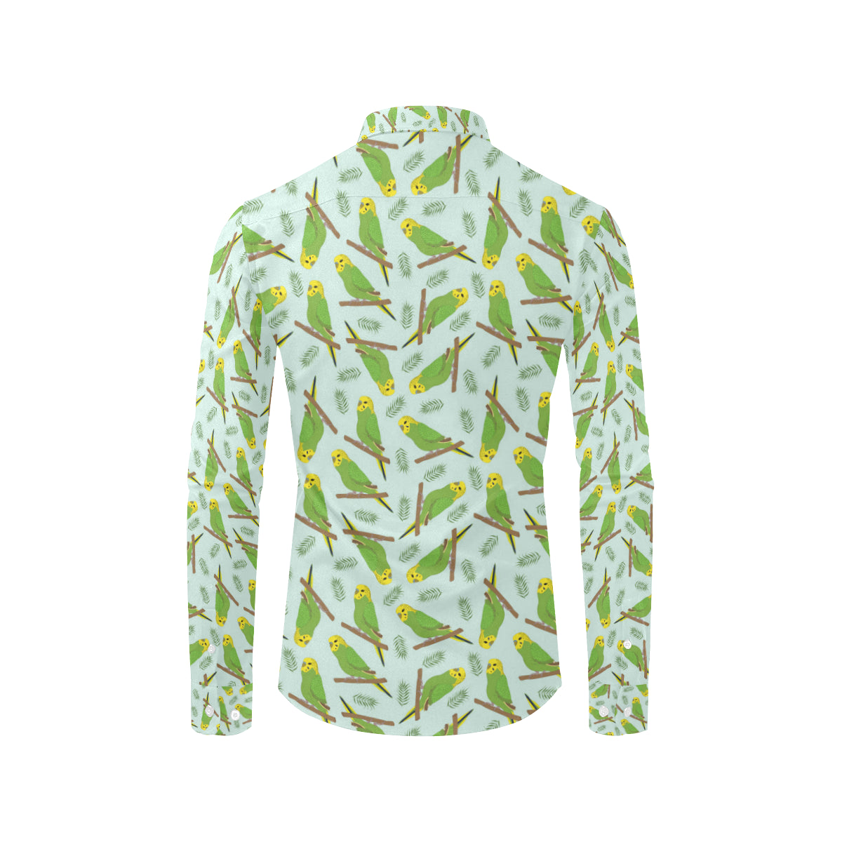 Budgerigar Pattern Print Design 04 Men's Long Sleeve Shirt