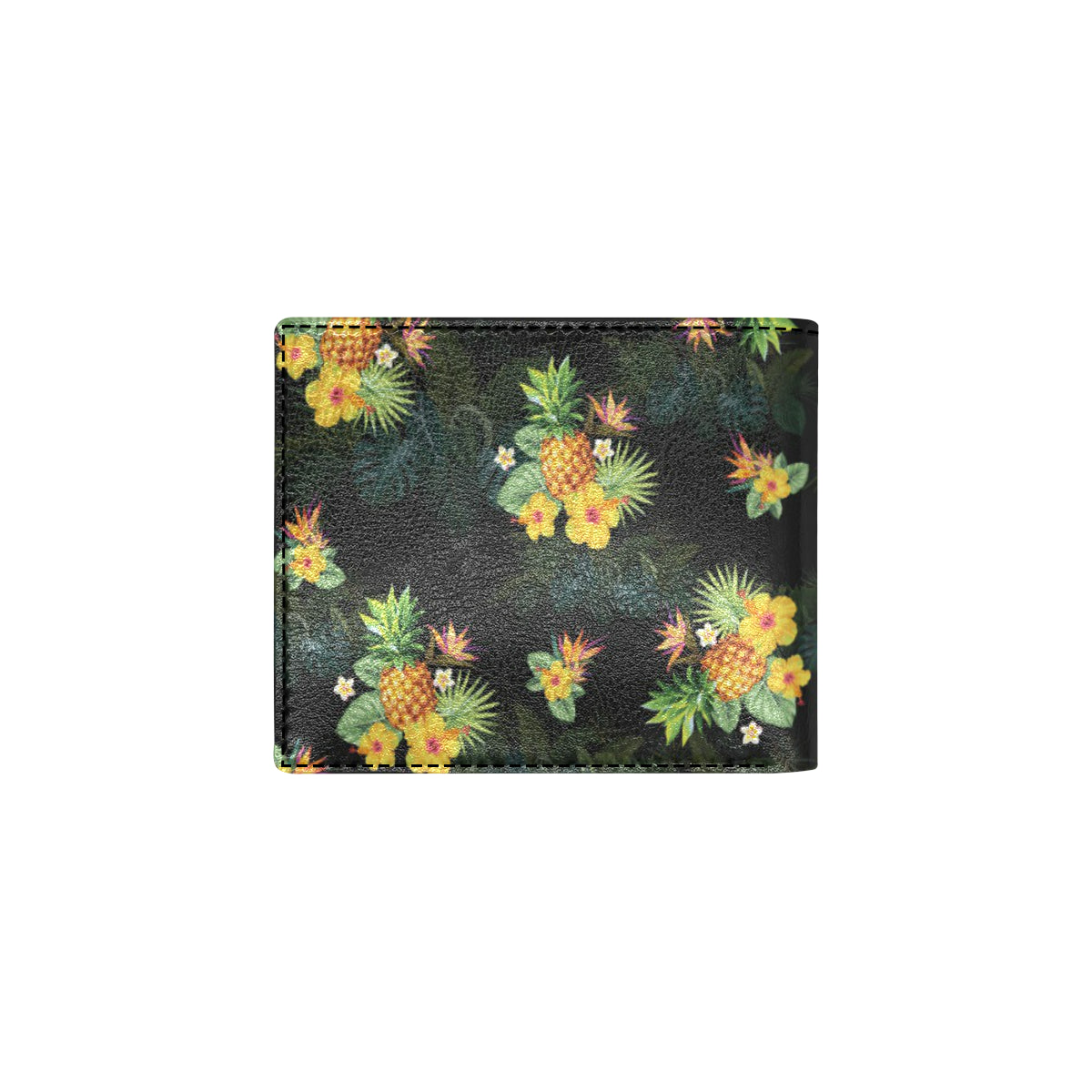Pineapple Tropical Flower Print Pattern Men's ID Card Wallet