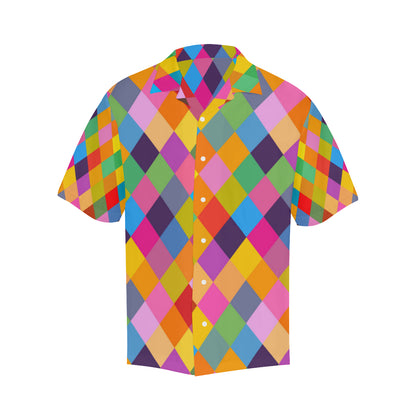 Harlequin Pattern Print Design 02 Men's Hawaiian Shirt