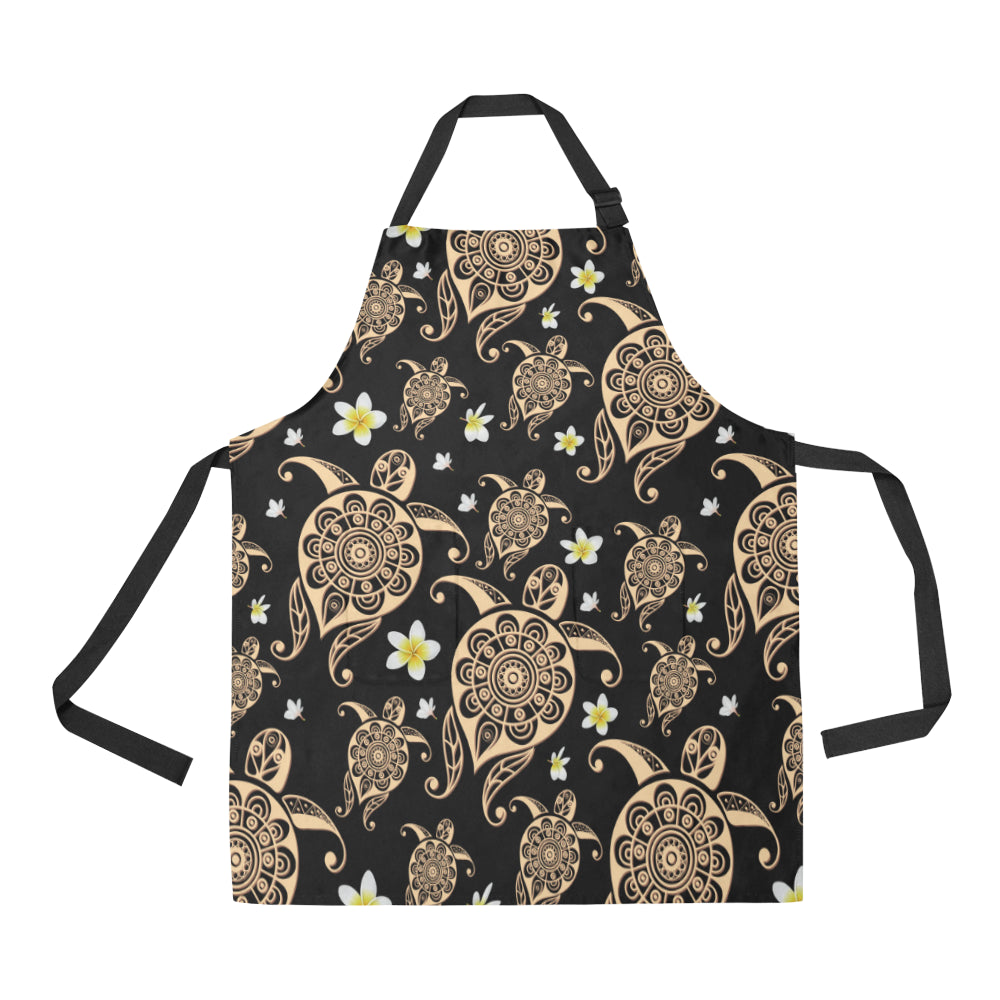 Turtle Polynesian Tribal Hawaiian Apron with Pocket