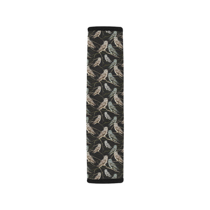 Owl Branch Themed Design Print Car Seat Belt Cover