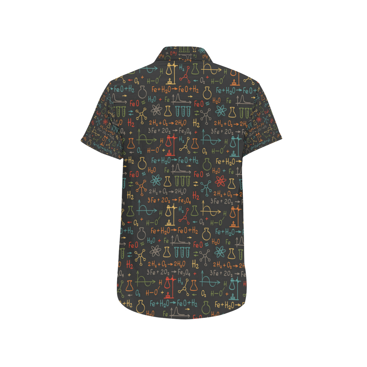 Chemical Pattern Print Design 03 Men's Short Sleeve Button Up Shirt