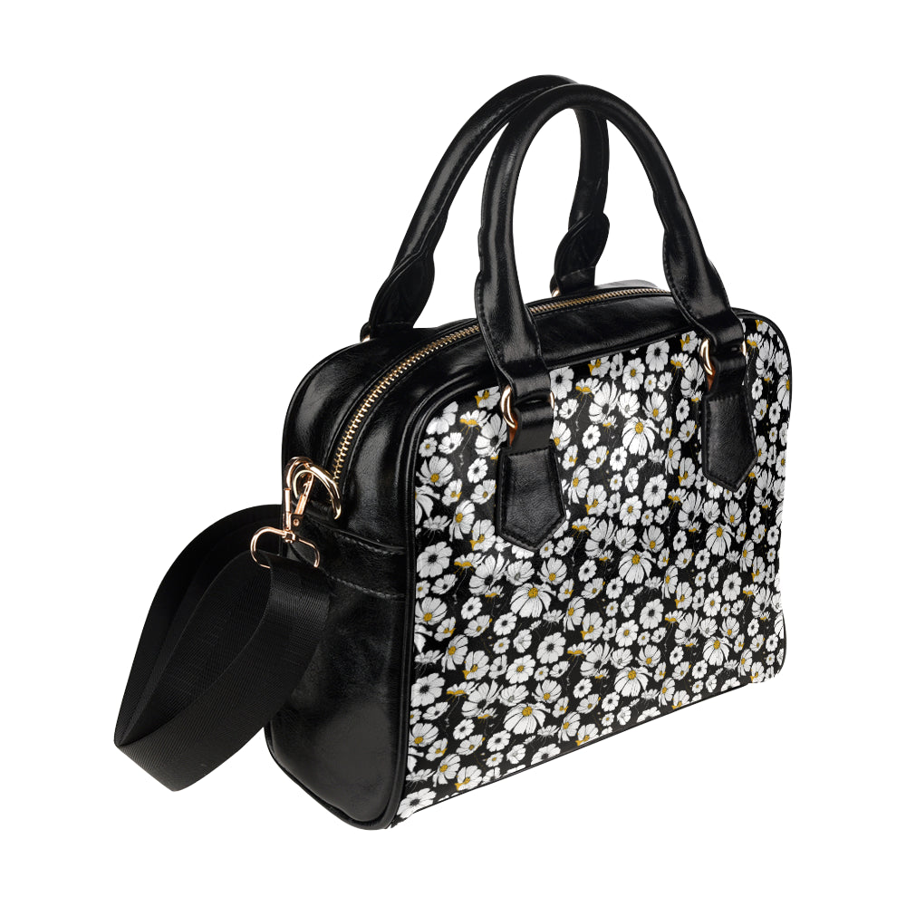 Daisy Pattern Print Design 02 Shoulder Handbag