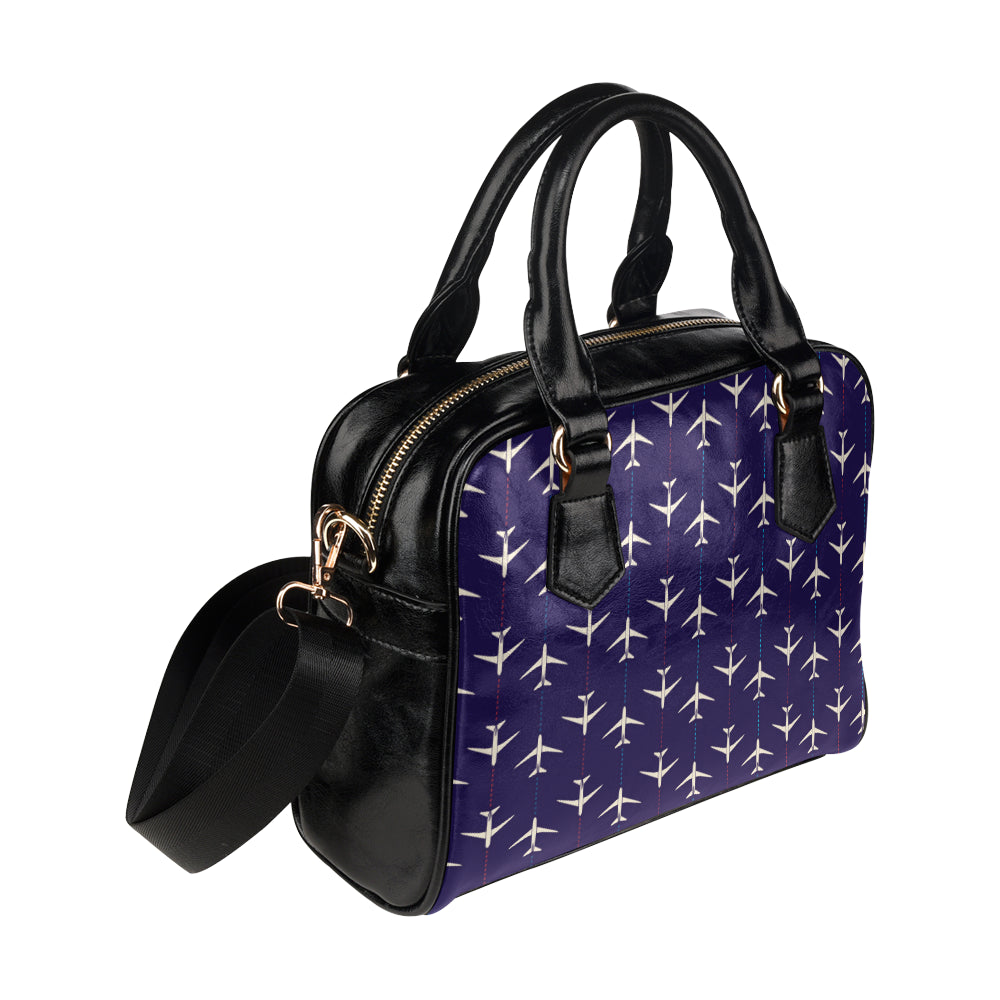 Airplane Pattern Print Design 03 Shoulder Handbag