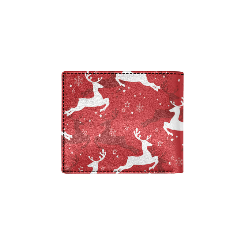 Reindeer Red Pattern Print Design 01 Men's ID Card Wallet