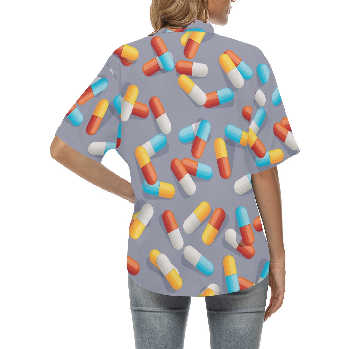 Pill Pattern Print Design A01 Women's Hawaiian Shirt