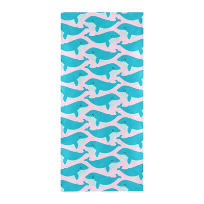 Whale Print Design LKS302 Beach Towel 32" x 71"