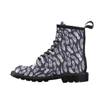 Feather Vintage Boho Design Print Women's Boots