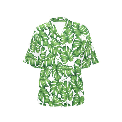 Palm Leaves Pattern Print Design PL08 Women's Hawaiian Shirt