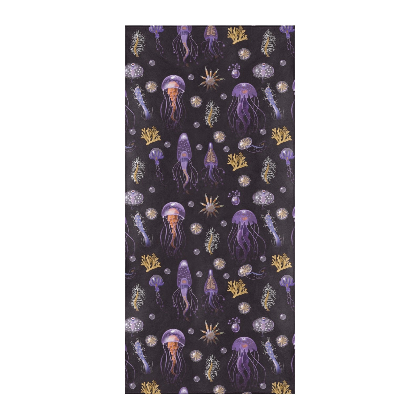 Seaweed With Jelly Fish Print Design LKS305 Beach Towel 32" x 71"