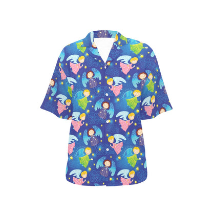 Angel Little Pattern Print Design 02 Women's Hawaiian Shirt