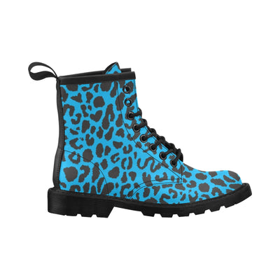 Cheetah Blue Print Pattern Women's Boots