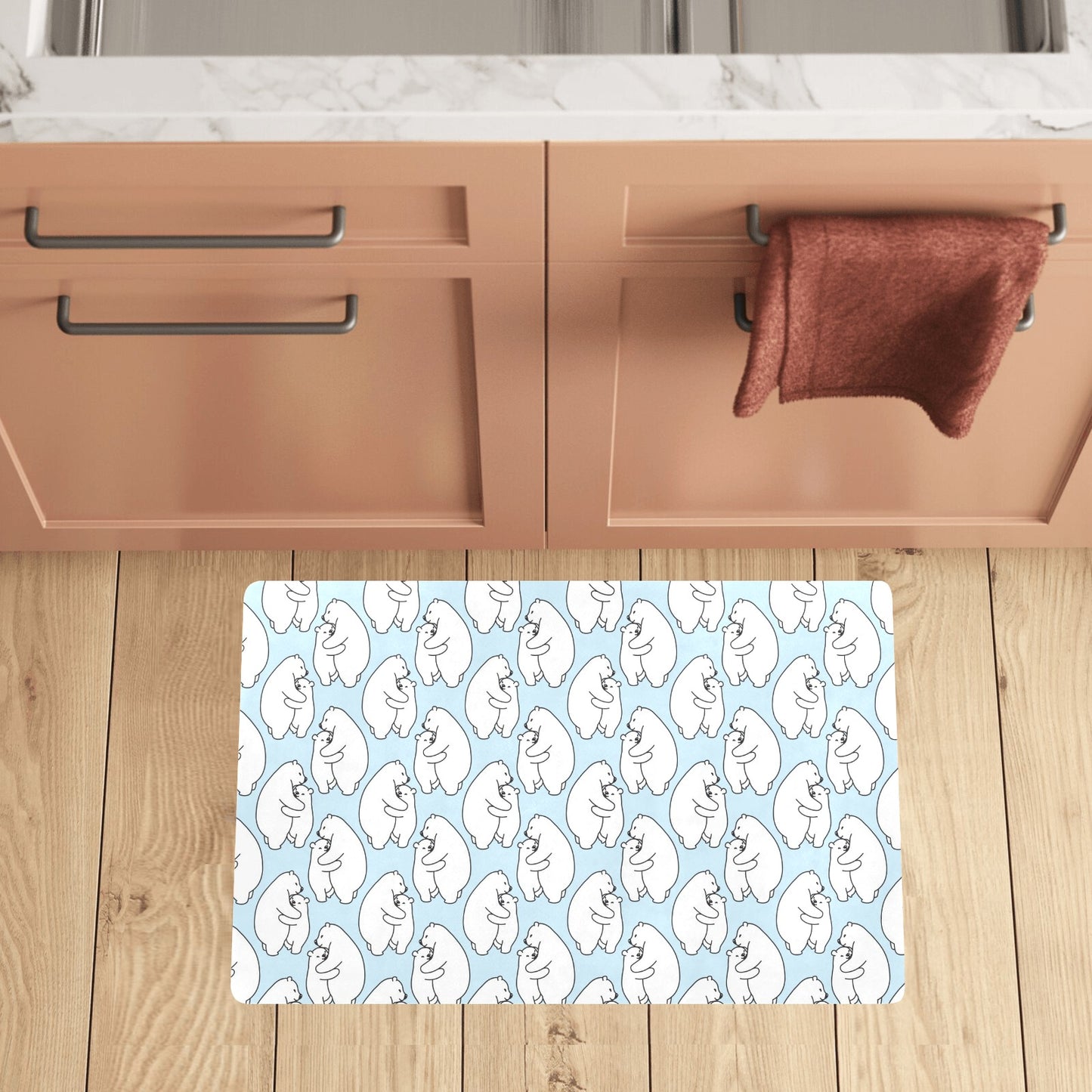 Polar Bear Pattern Print Design PB08 Kitchen Mat