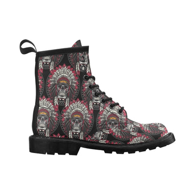 Native Indian Skull Women's Boots