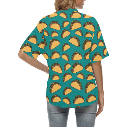 Taco Pattern Print Design TC07 Women's Hawaiian Shirt