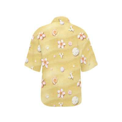 Beach Theme Print Women's Hawaiian Shirt