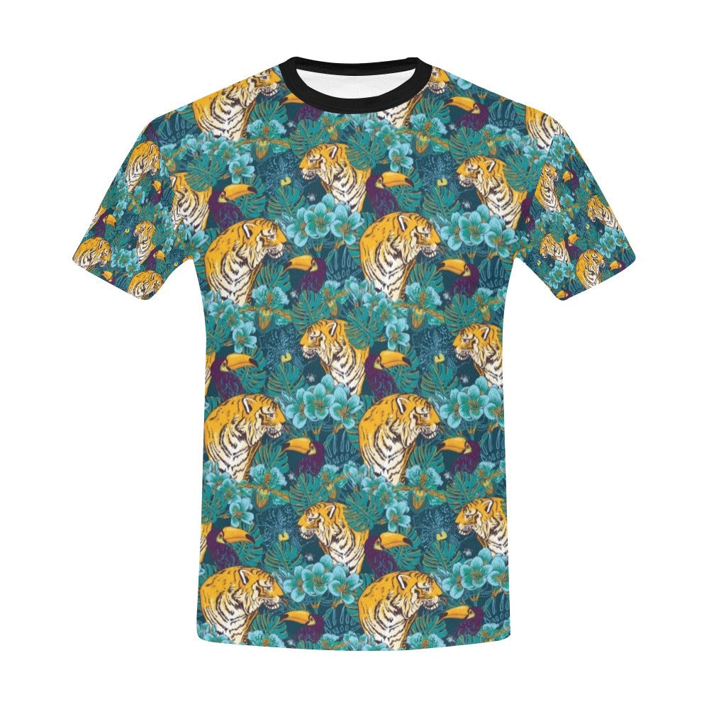 Tiger Tropical Print Design LKS301 Men's All Over Print T-shirt