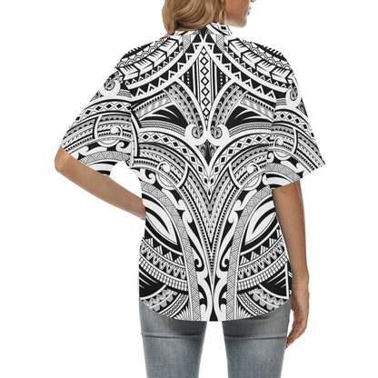 Maori Pattern Print Design 06 Women's Hawaiian Shirt