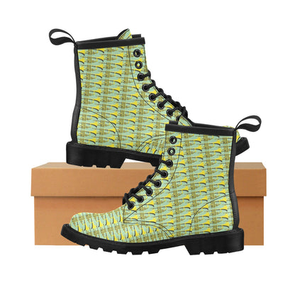 Trumpet Vintage Design Print Women's Boots