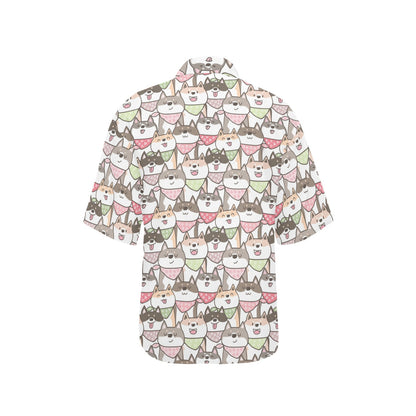 Shiba Inu Print Design LKS305 Women's Hawaiian Shirt