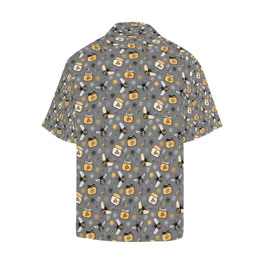 Honey Bee Print Design LKS301 Men's Hawaiian Shirt