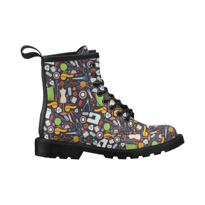 Sewing Equipment Print Design LKS308 Women's Boots