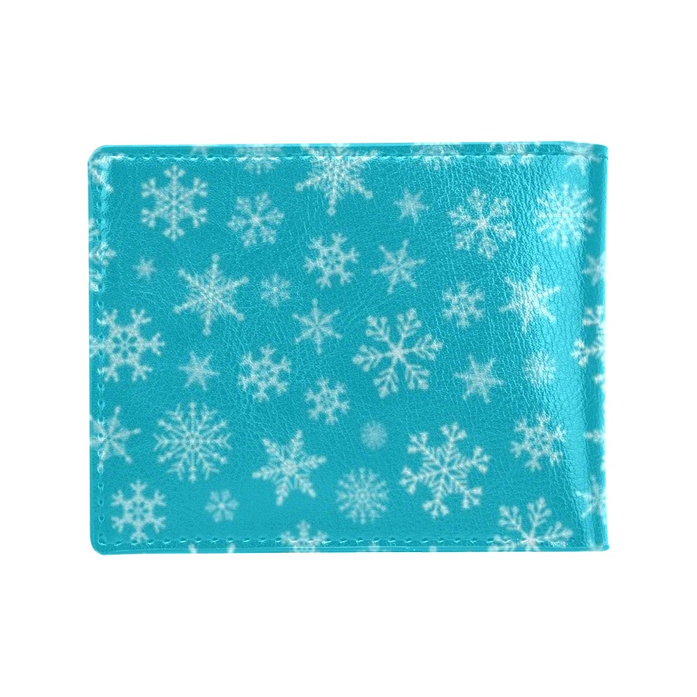 Snowflake Print Design LKS304 Men's ID Card Wallet