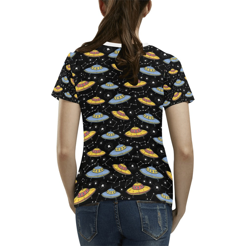 UFO Print Design LKS307 Women's  T-shirt