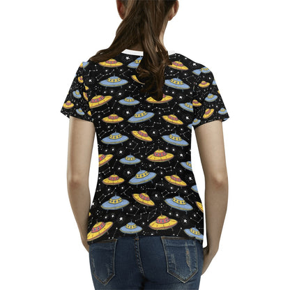 UFO Print Design LKS307 Women's  T-shirt