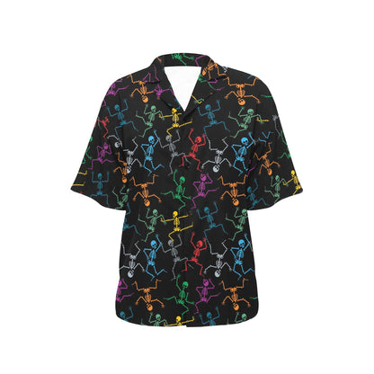 Skeleton Colorful Print Design LKS302 Women's Hawaiian Shirt