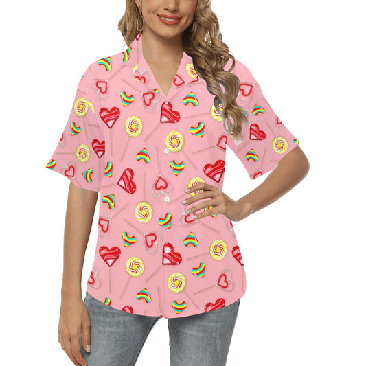 Lollipop Pattern Print Design LL05 Women's Hawaiian Shirt