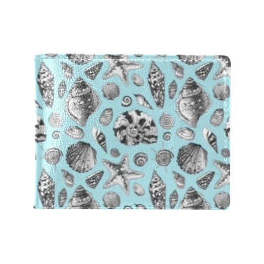 Seashell Beach Print Design LKS302 Men's ID Card Wallet
