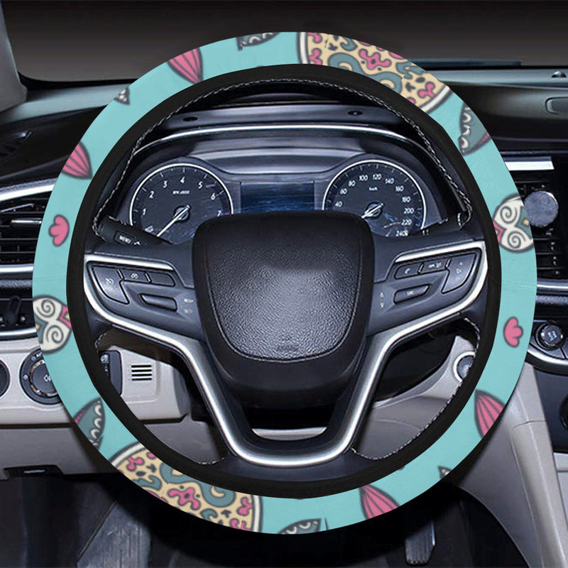 Sea Turtle Art Pattern Steering Wheel Cover with Elastic Edge